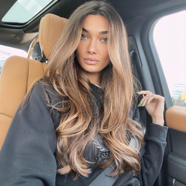 Close up photo of Natalie Michelle Hair Extensions in colour Bambi de Lush.