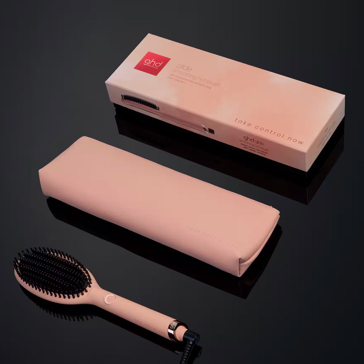 GHD Glide Hot Brush in Pink Peach